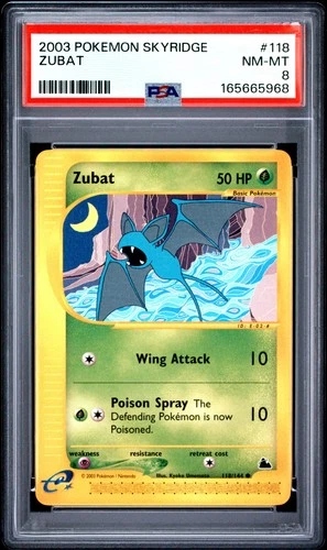 Pokemon Zubat Skyridge 118/144 PSA 8
