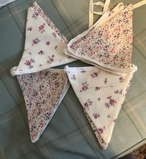 Laura Ashley Handmade Bunting In Tallulah & Abbeville vintage Fabric 9 Flags New