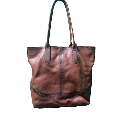 FRYE Leather Ring Shopper Tote, Cognac | eBay Frye Cognac Leather Tote Bag main image 0