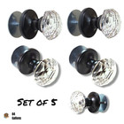 GOBRICO 5 Pack Crystal Dummy Door Knobs 1/2 Side Glass Diamond Dummy Doorknob