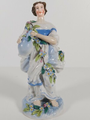 Continental Porzellan Figur einer Dame mit Wassergefäß, ca.17,5 cm...