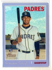 FERNANDO TATIS JR 2018 TOPPS HERITAGE CHROME PURPLE REFRACTOR ROOKIE RC #THC-517