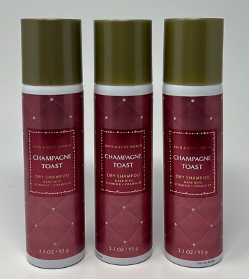 3 BATH & BODY WORKS CHAMPAGNE TOAST DRY SHAMPOO HAIR SPRAY 3.3 OZ VITAMIN E B5