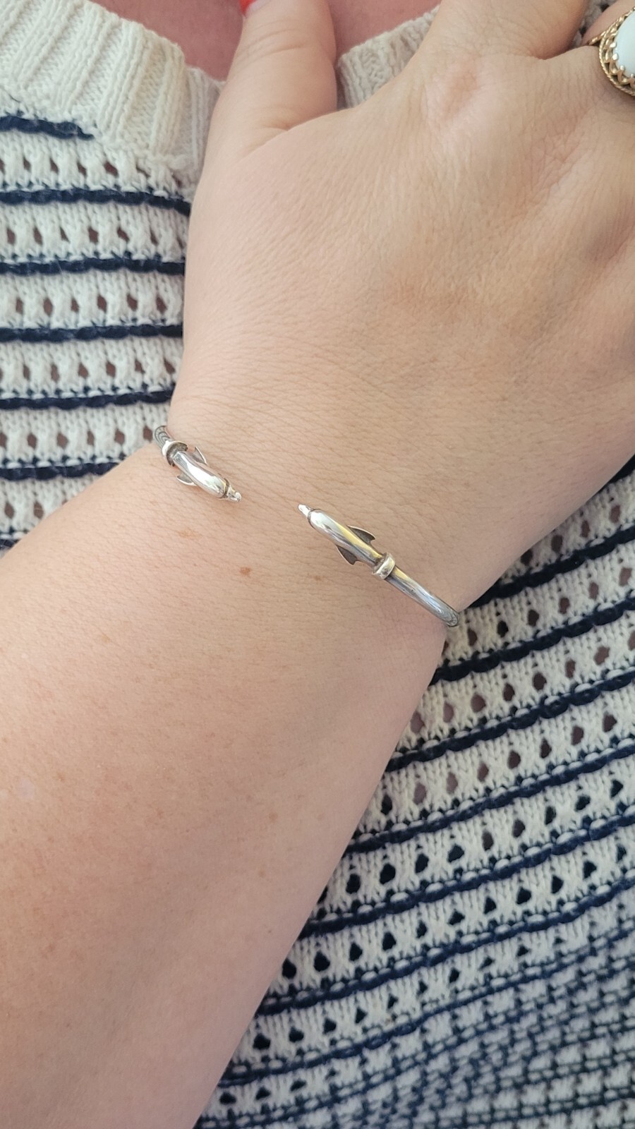 Pretty 925 Silver Dolphin Bangle - image 1