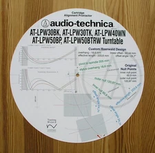 Audio-Technica AT-LPW30 / AT-LPW50 Custom Designed Tonearm Alignment Protractor