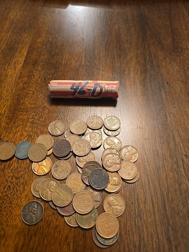 1946 D Lincoln Wheat  Pennies roll of 50ea.