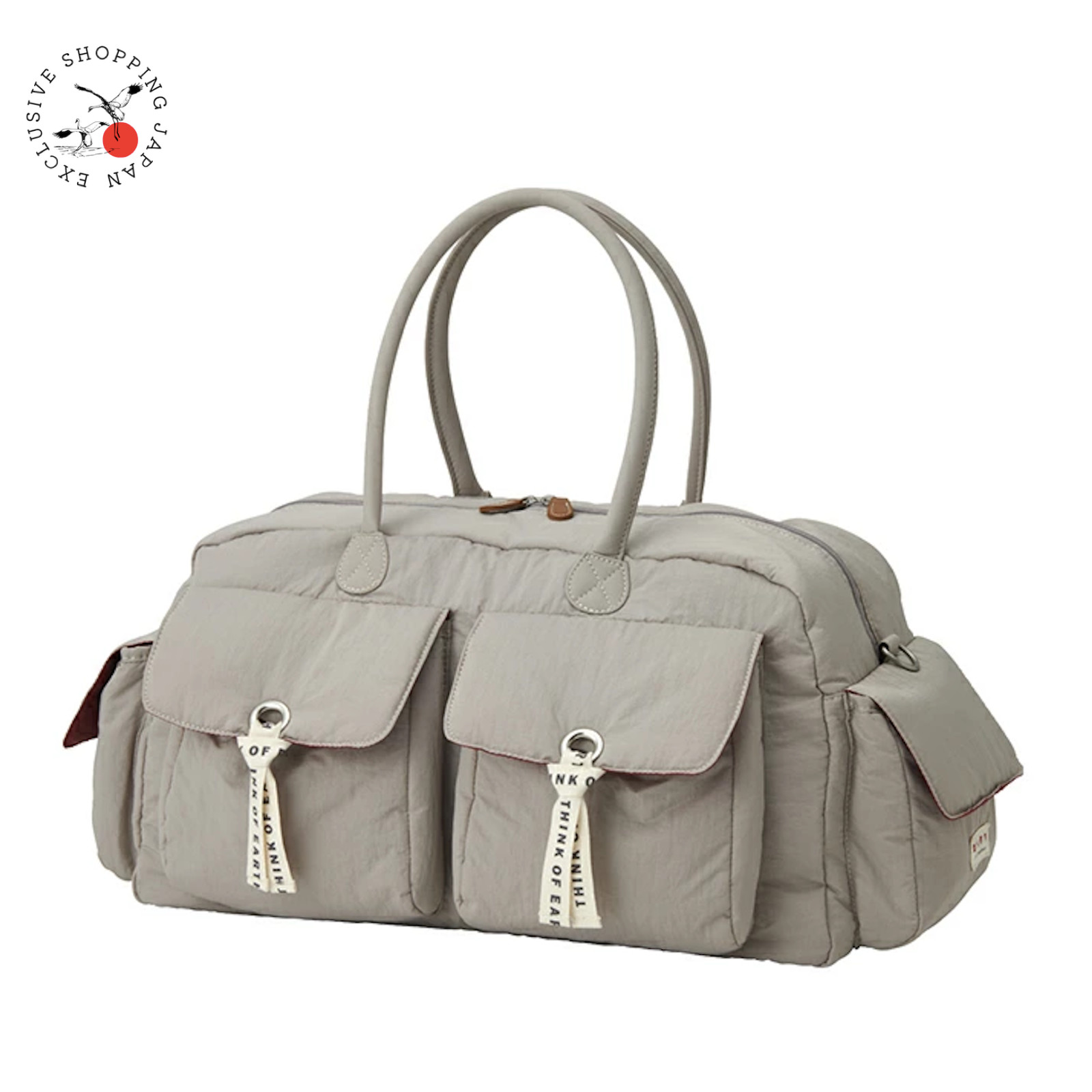 Ov0722 Shoulder Belt Logo Ribbon Sand Beige