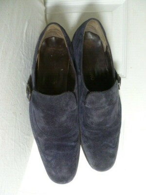 FERRAGAMO Dark Blue Leather Cap-Toe Monk Strap Dress Shoes Salvatore Ferragamo Faustino Cap Toe Monk Strap Shoe, $1,400  main image 2