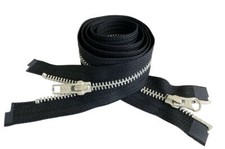YKK 5 49" - 72" Aluminum Two Way Separating Medium Weight Jacket Zipper - Black