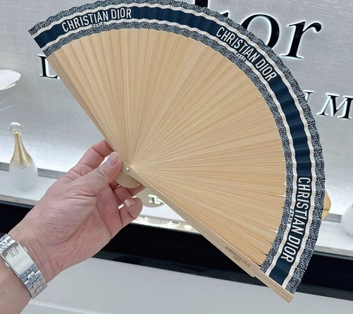 Brand New Christian Dior DIORIVIERA Folding Fan Navy Black Sensu Novelty - Picture 1 of 5