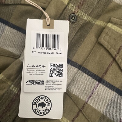 Mountain Khaki Men's Button Down Flannel Plaid Shirt Green Multi