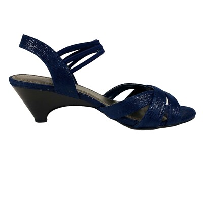 Womens MARBELLA Shoes, Strap, Open Toe Blue 2'' Heel, 9M Hot!