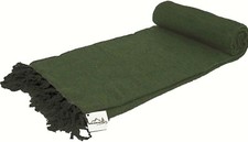 Mexican Blanket Olive Green Handmade Yoga Blanket Serape Falsa Large Army Green