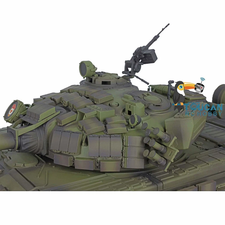 Henglong Military RC Tank 1:16 7.0 BB IR Russia T72 3939 360° Turret Red Eyes - Image 3 of 4