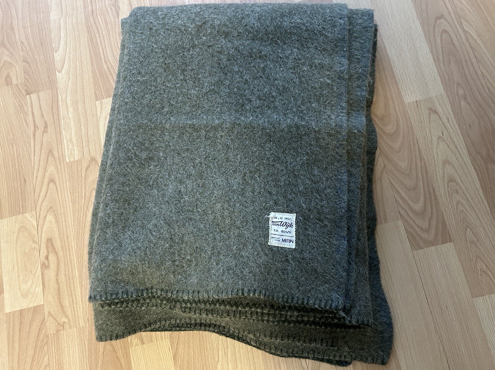Vintage VAN WYK DEKEN HOLLAND 100 Wool Blanket 1957 Mothproof Grey eBay