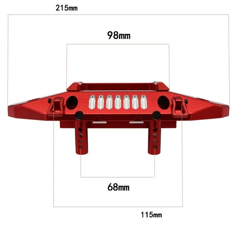 Metal CNC RC Front Rear Bumper w/ Trailer Winch Hooks For 1/6 Axial SCX6 Upgrade - Image 2 of 4
