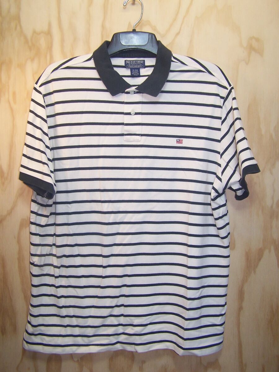 Polo Jeans Company Polo Shirt Men's Size XL Black & White Polo Jeans Company Polo Shirt Men's Size XL Black & White