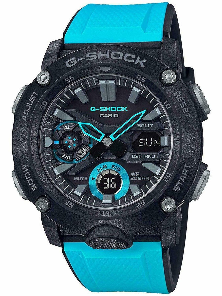 Casio G-Shock GA2000-1A2 Carbon Core Guard Blue Black Analog