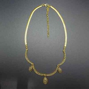 Authentic 14k Gold Plated Marcasite Dangle Necklace
