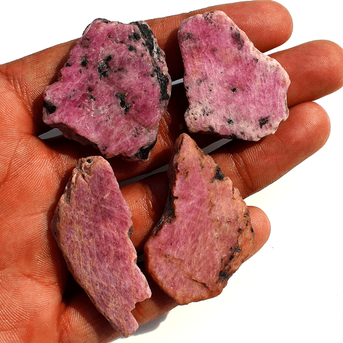 4 Pcs Burma Natural Corundum Ruby 34mm-49mm Untreated Rough Loose Gemstones Lot - Picture 6 of 14