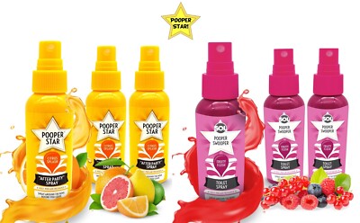 WC Lufterfrischer Pooper Star Party WC Spray Zitrus & Fruchtig Spülung 60ml