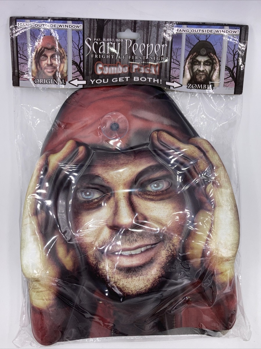 Scary Peeper Original Handsome & Zombie 2 pk Hang Outside Window w