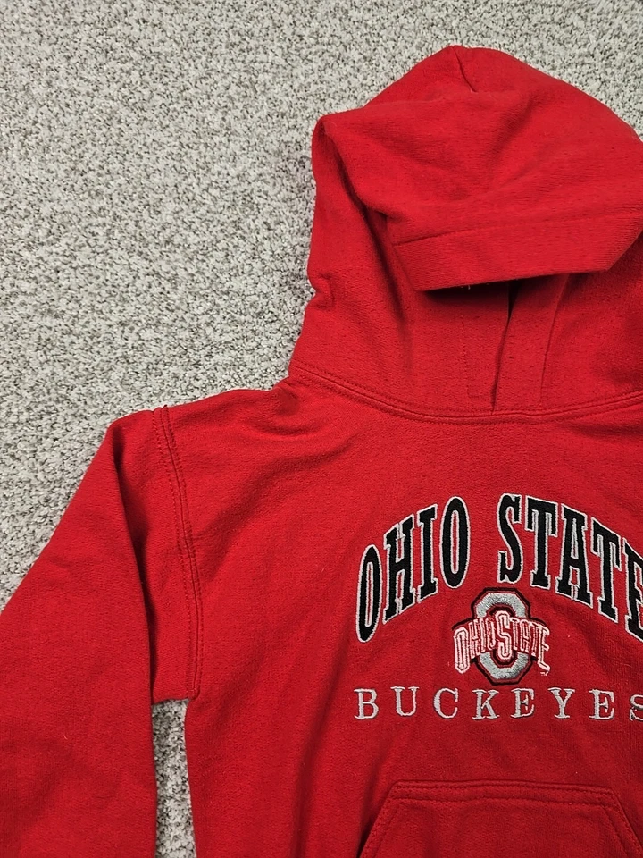 Ohio State Buckeyes Suéter Juvenil Pequeña Sudadera con Capucha Roja Bordada NCAA Foto 2 de 4