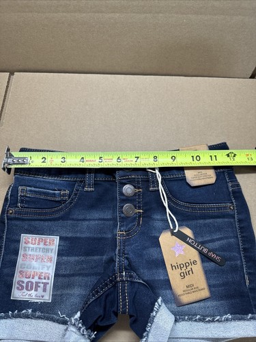 NWT Hippie Girl Denim Shorts Midi Regular Rise Sz 7 - Picture 8 of 11