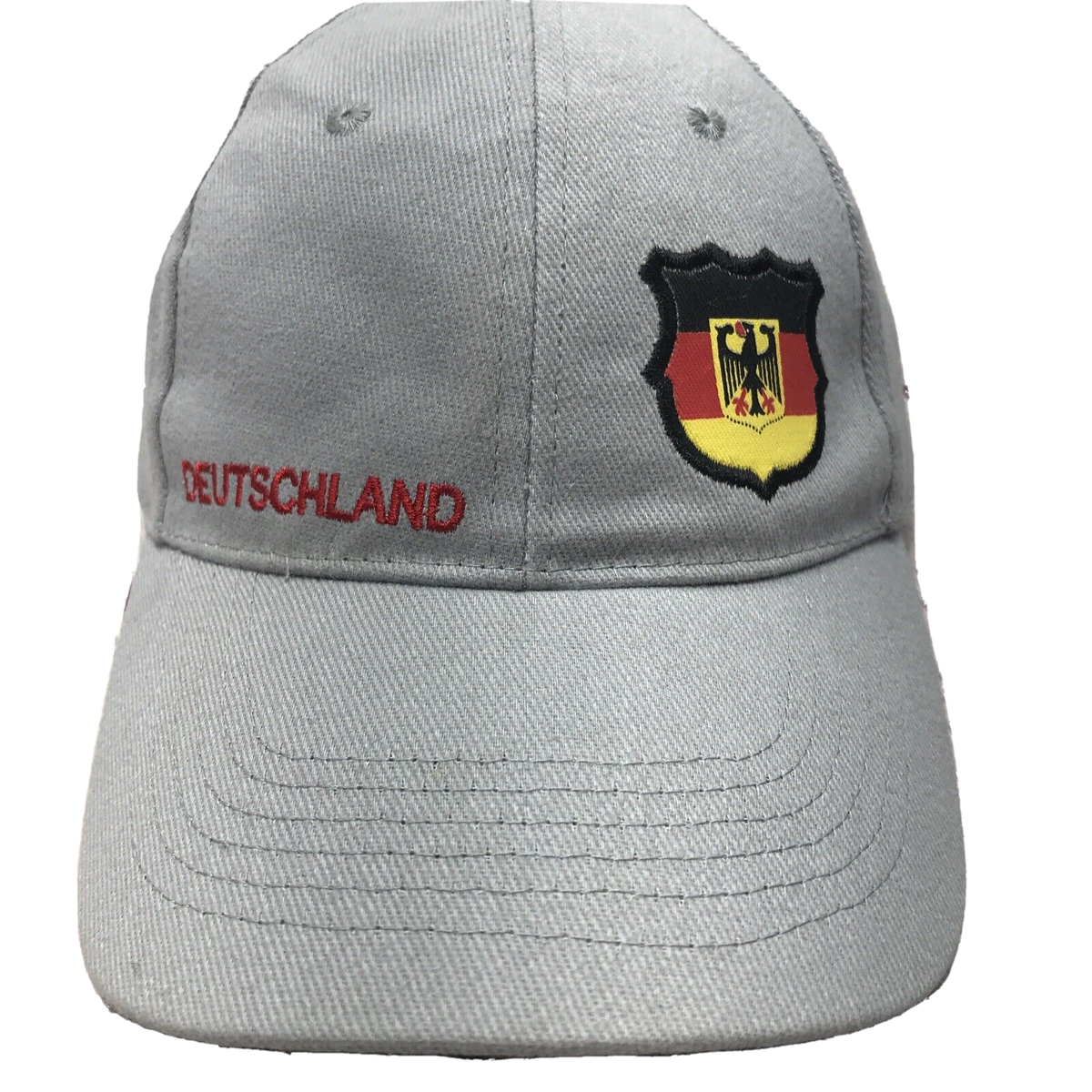 Deutschland Patch Embroidered Germany Baseball Cap Hat Gray Buckle