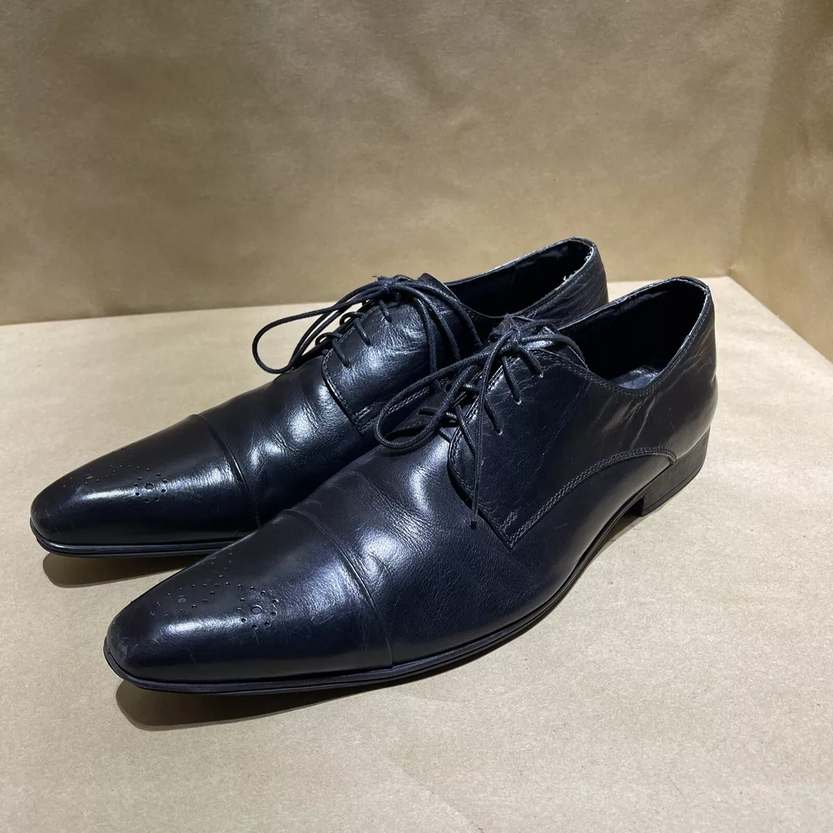 ALDO Black Leather Lace Up Oxford Business Casual Dress Shoes Mens Size 10  EU 43 | eBay