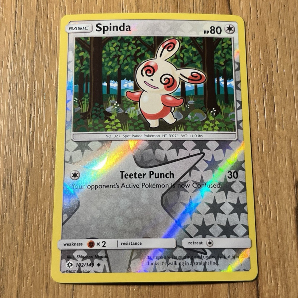 Spinda 102/149 Sun & Moon Reverse Holo Pokemon Card NM