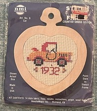 NMI Stitch 'N Frame Car #6 Counted Cross Stitch Kit With Frame Made In USA