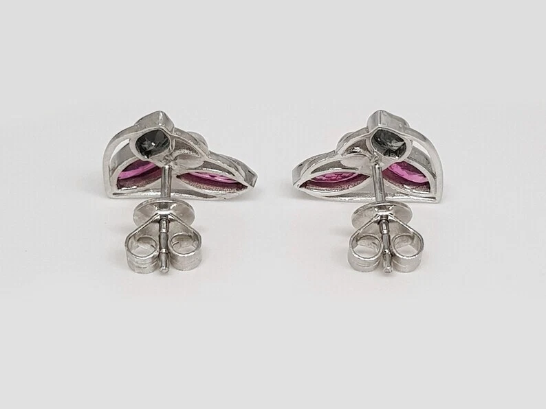 3.10 Ct Tourmaline Stud Earrings Bezel 925 Sterling Silver - Image 4 of 4