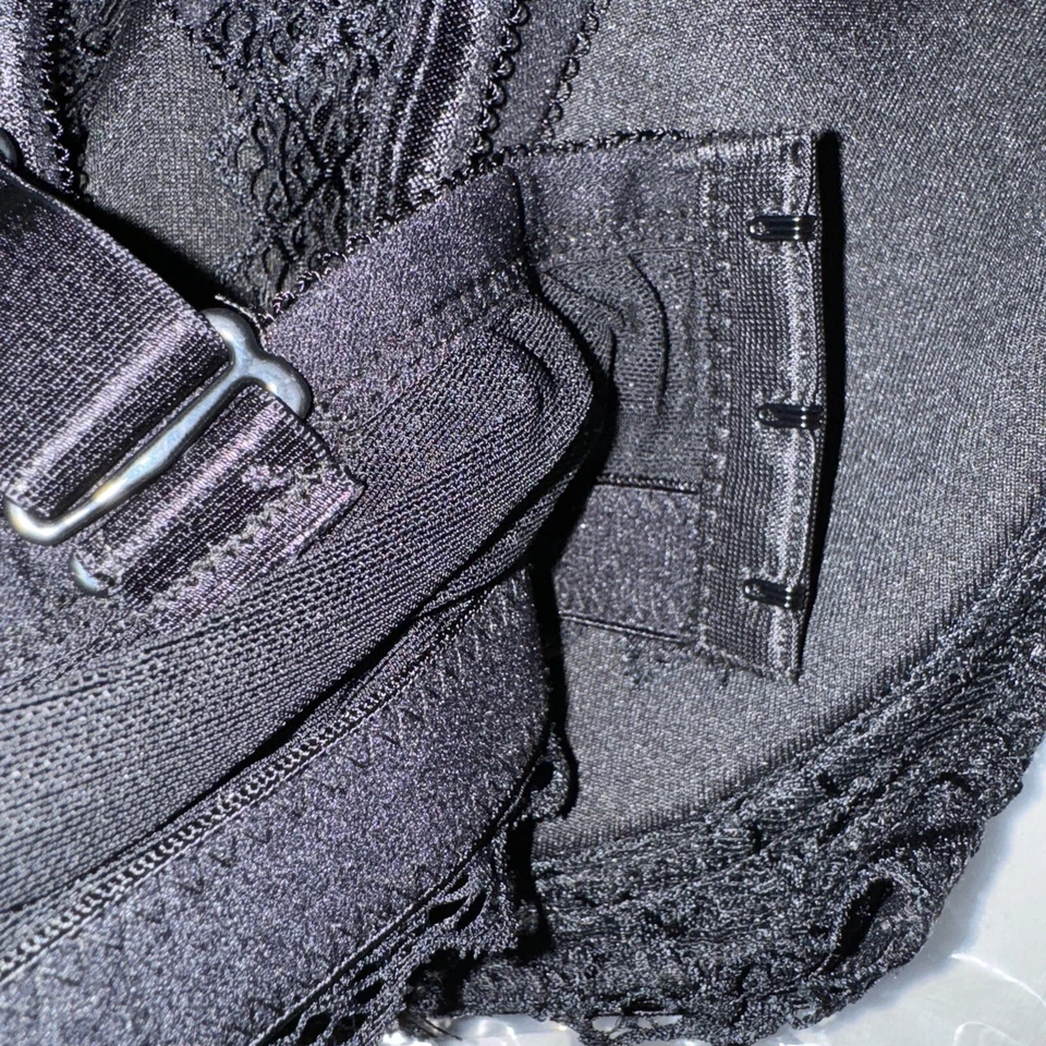 44A Bra Lot Comfort Choice Black Underwire, Adjustable Lace Details NWT Set Of 3 - Image 3 of 4