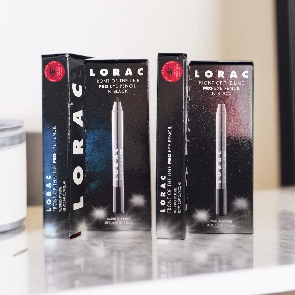 2 LORAC Front Of The Line PRO Eye Pencils - BLACK Waterproof Eyeliner NEW In Box - Image 3 of 4