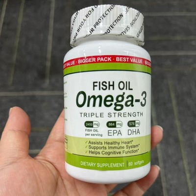 Omega 3 Fish Oil   60 Soft Gels   864mg EPA & 576mg DHA Highest Potency Softgels