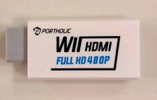PORTHOLIC Wii to HDMI Converter 1080P for Full HD Device White Adapter