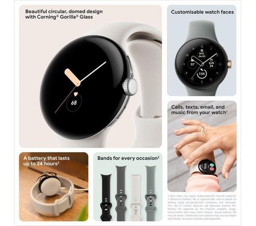 Google Pixel Watch Smartwatch - Activity & Heart Rate Tracking - Black