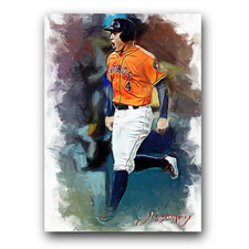 George Springer #5 Art Card Limited 48/50 Edward Vela Signed (Houston Astros)