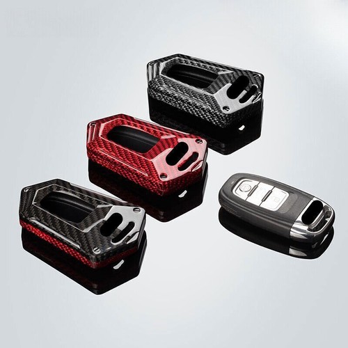 Carbon Fiber Car Key Fob Case Cover For Audi A3 A4 A5 A6 A7 A8 Q2 Q5 RS TT S4 S6