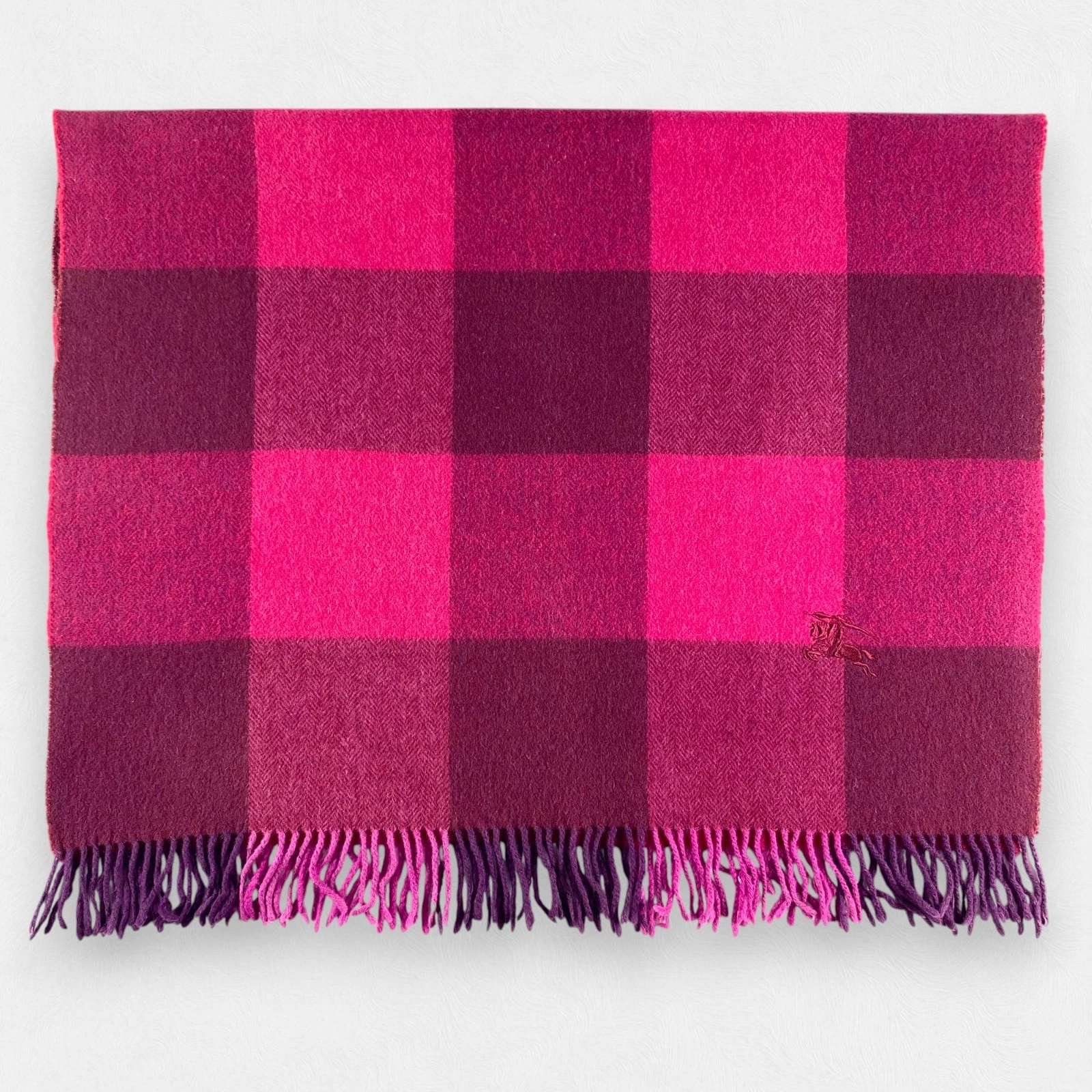 Vintage Burberry Scarf Muffler Neck Wrap Scarf Wool Cashmere Unisex Scarves