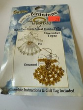 VTG Darice Safety Pin Birthstone Angel 2.5 Kit NIP November Topaz