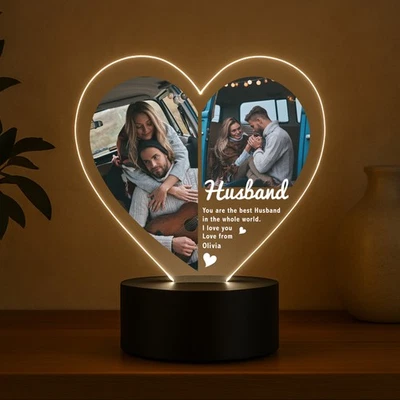 RED OCEAN Special Husband Gifts Personalised LED Light With Photos Birthday Anniversary