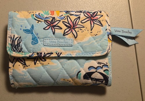 Vera Bradley Beach Treasures RFID Euro Wallet Used