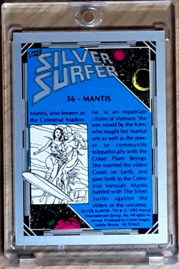 1992 Marvel Silver Surfer Prism Card 56 MANTIS. - Bild 2 von 3