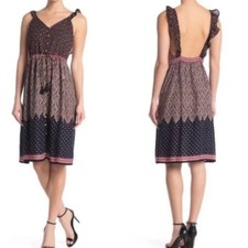 NWOT RAGA Mixed Print Floral Boho Backless Dress - Small