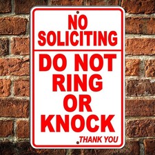 No Soliciting Do Not Ring Or Knock Do Not Disturb Metal Sign Decal Magnetic Sign