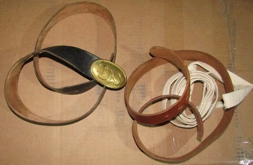 Replica Civil War Union Army Black Belt w/ US Buckle & More
