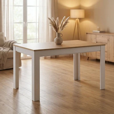 Ausziehbarer Esstisch 135–184 Weiß Eiche Esszimmertisch 8 Personen Homestyle4u - Bild 1 von 4