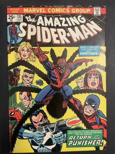 Marvel Amazing Spiderman #135 2nd Appearance of Punisher Tarantula Origin 1974